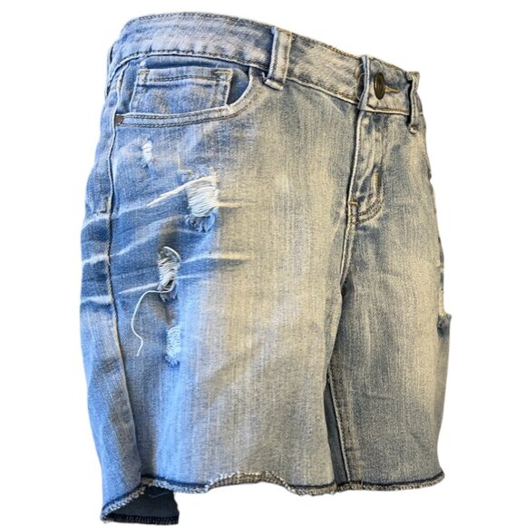Red Vivet Junior Jean Shorts Low Rise Distressed (Sz5 W30) - Picture 1 of 13